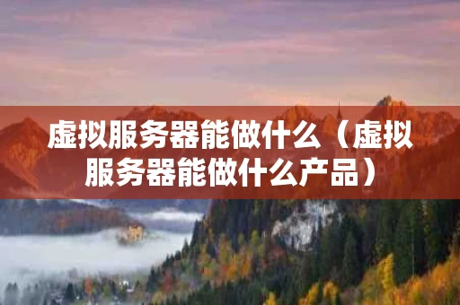 虚拟服务器能做什么（虚拟服务器能做什么产品）