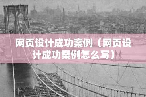 网页设计成功案例（网页设计成功案例怎么写）