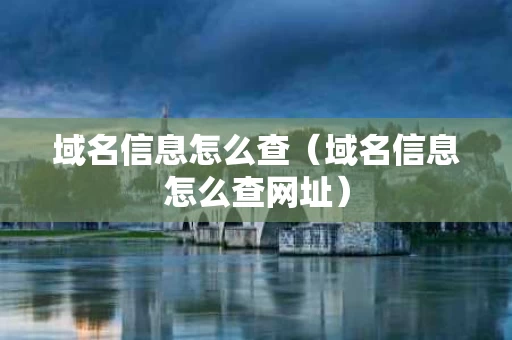 域名信息怎么查（域名信息怎么查网址）
