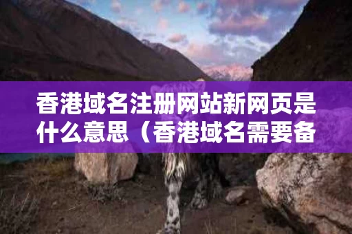 香港域名注册网站新网页是什么意思（香港域名需要备案吗）