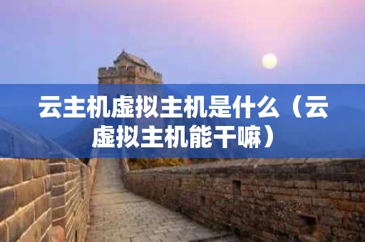 云主机虚拟主机是什么（云虚拟主机能干嘛）