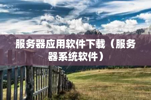 服务器应用软件下载（服务器系统软件）