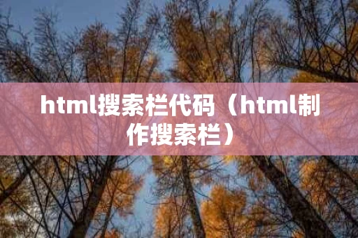 html搜索栏代码（html制作搜索栏）