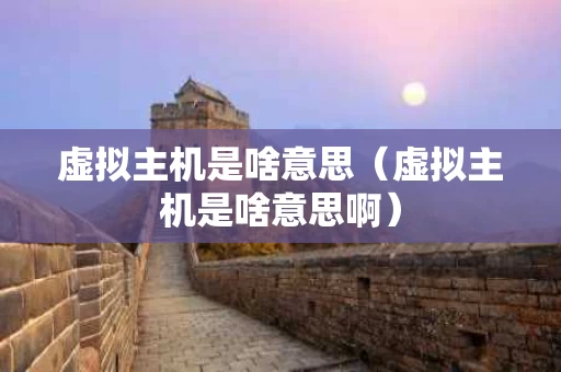 虚拟主机是啥意思（虚拟主机是啥意思啊）