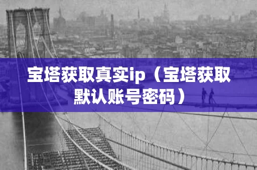 宝塔获取真实ip（宝塔获取默认账号密码）