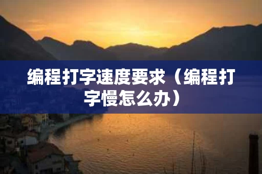 编程打字速度要求（编程打字慢怎么办）