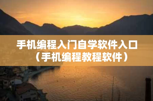 手机编程入门自学软件入口（手机编程教程软件）