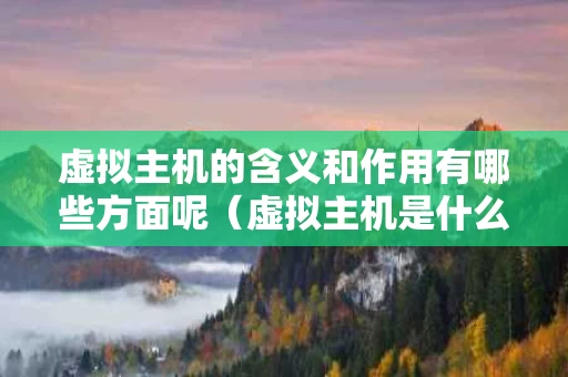 虚拟主机的含义和作用有哪些方面呢（虚拟主机是什么?）