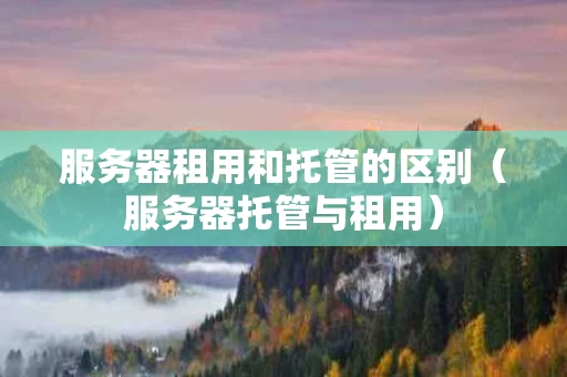 服务器租用和托管的区别（服务器托管与租用）