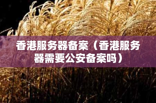 香港服务器备案（香港服务器需要公安备案吗）