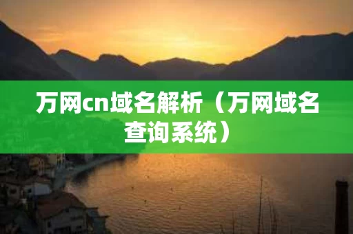 万网cn域名解析（万网域名查询系统）