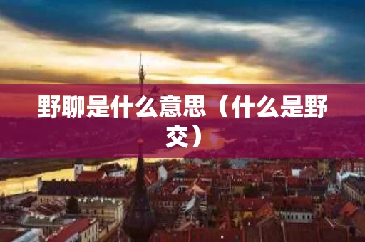 野聊是什么意思（什么是野交）