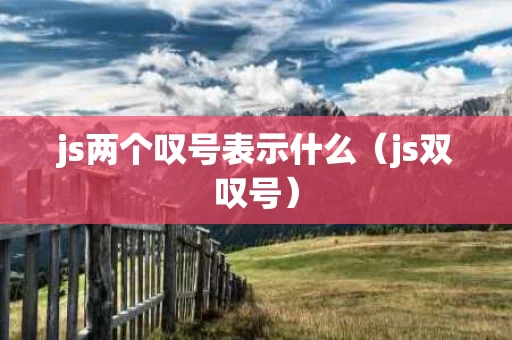 js两个叹号表示什么（js双叹号）